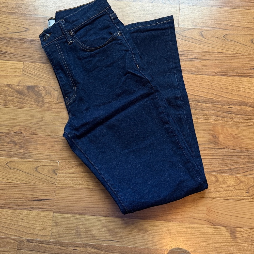 Mens Mutual Weave Dark Blue Straight-Leg Jeans